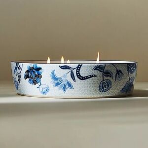 Mark D. Sikes x Anthropology Blue and White Floral Candle
